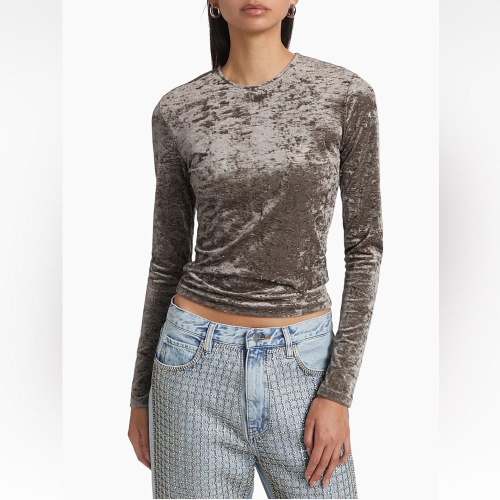 NWT Frame Velvet Long Sleeve Top, sz S
